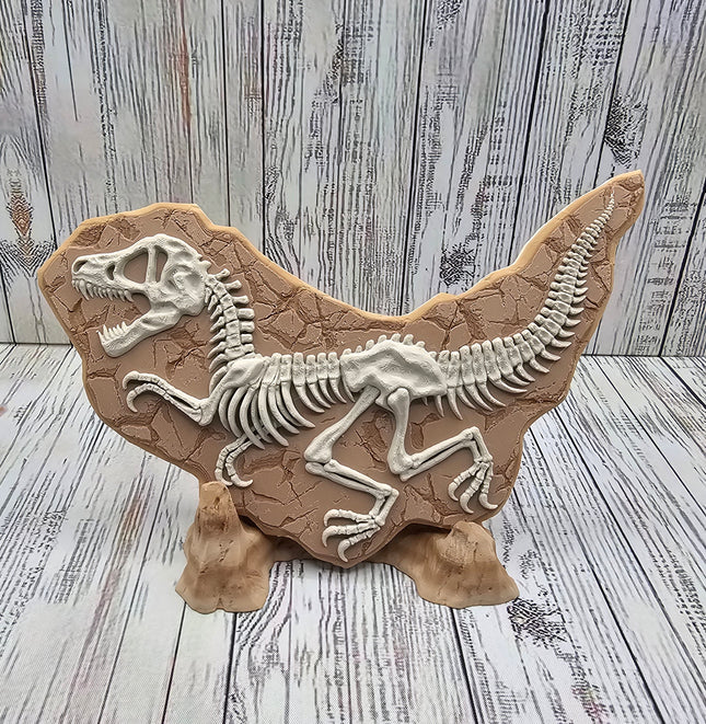 T-Rex Skeleton Fossil w/ Stand, 3D Printed