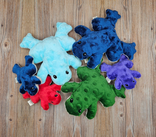 Plush Toad, Pocket Sized or Large, Sensory Material, Multiple Color Options