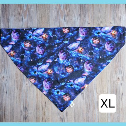 Reversible, Over The Collar, Pet Bandana - Galaxy