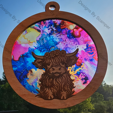 Highland Cow Acrylic Suncatcher