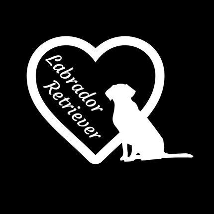 Labrador Retriever w/ Heart Vinyl Decal