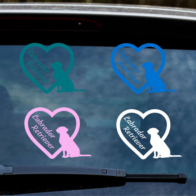 Labrador Retriever w/ Heart Vinyl Decal