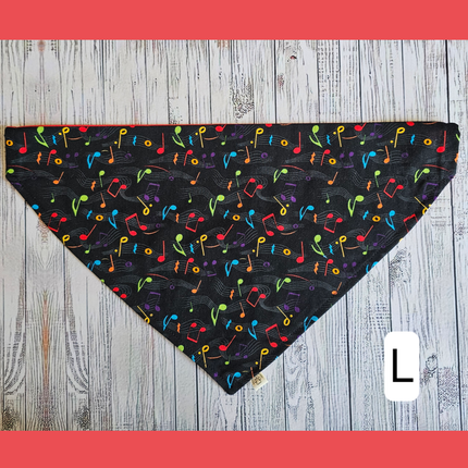 Reversible, Over The Collar, Pet Bandana - Music Notes