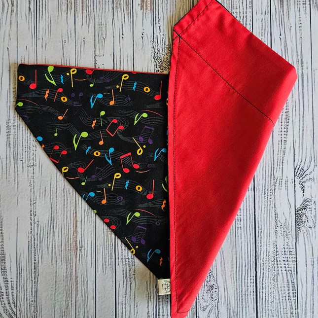 Reversible, Over The Collar, Pet Bandana - Music Notes