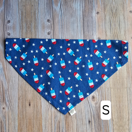 Reversible, Over The Collar, Pet Bandana - Patriotic Popsicles