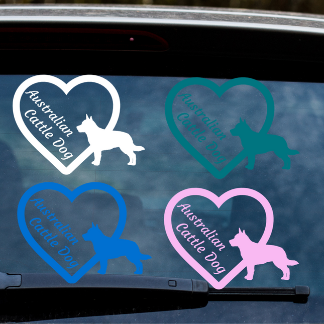 Australian Cattle Dog w/ Heart Vinyl Decal