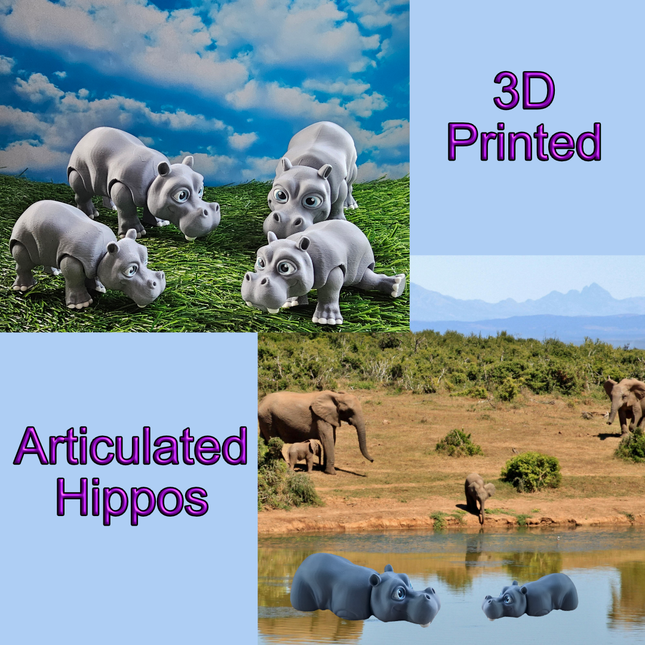 Articulated 3D Printed Hippos