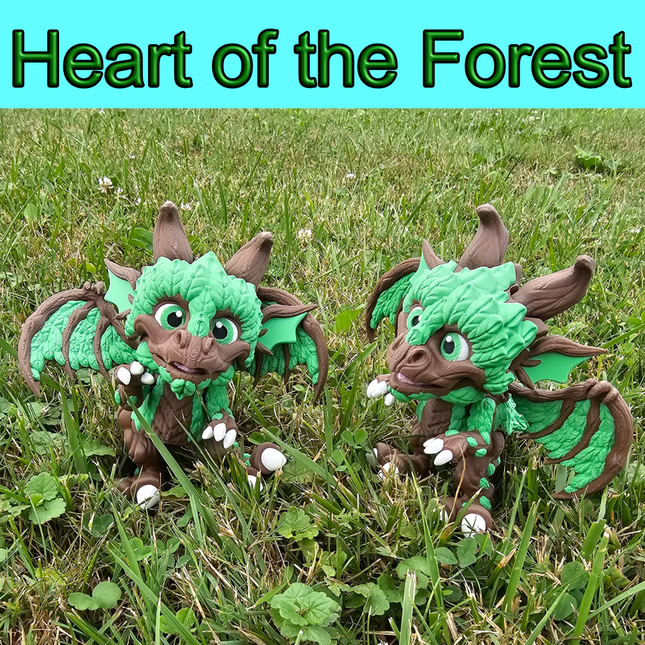 Articulated Dragon "Heart of the Forest", 3D printed