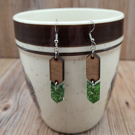 Wood/Acrylic Dangle Earrings