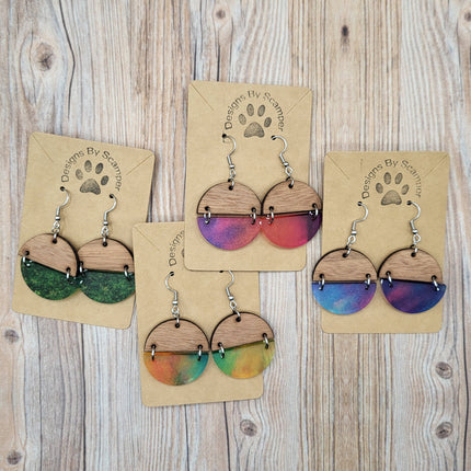 Wood/Acrylic Dangle Earrings