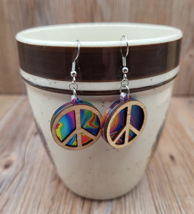 Peace Sign Dangle Earrings