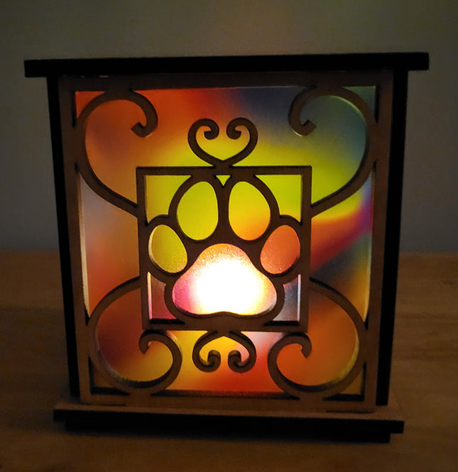 Paw Print Wooden Lantern – A Heartfelt Tribute