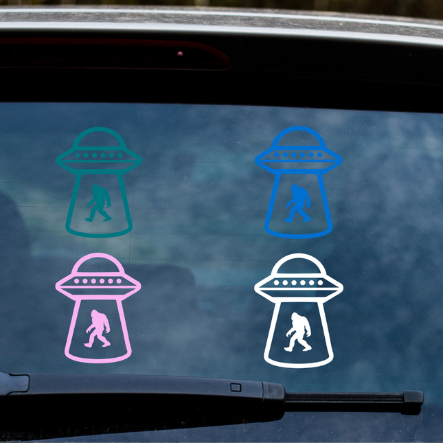 Bigfoot UFO Vinyl Car Decal (4 color options)