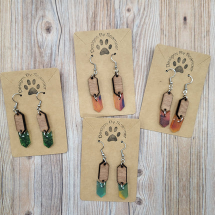 Wood/Acrylic Dangle Earrings