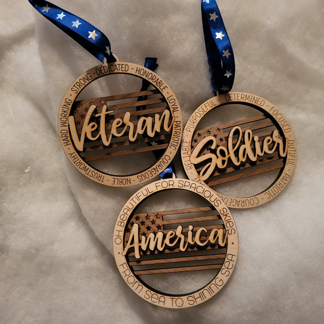 Soldier/Veteran/America Ornaments