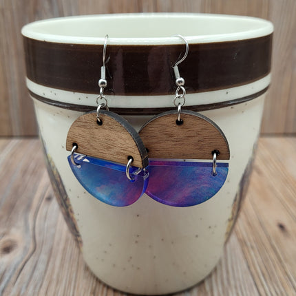 Wood/Acrylic Dangle Earrings