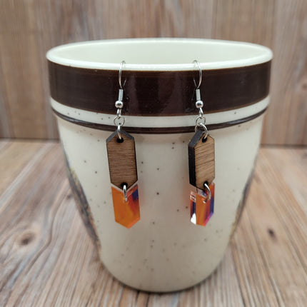 Wood/Acrylic Dangle Earrings