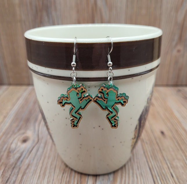 Mini Tree Frog Suncatcher Dangle Earrings