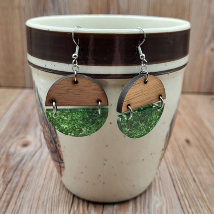 Wood/Acrylic Dangle Earrings